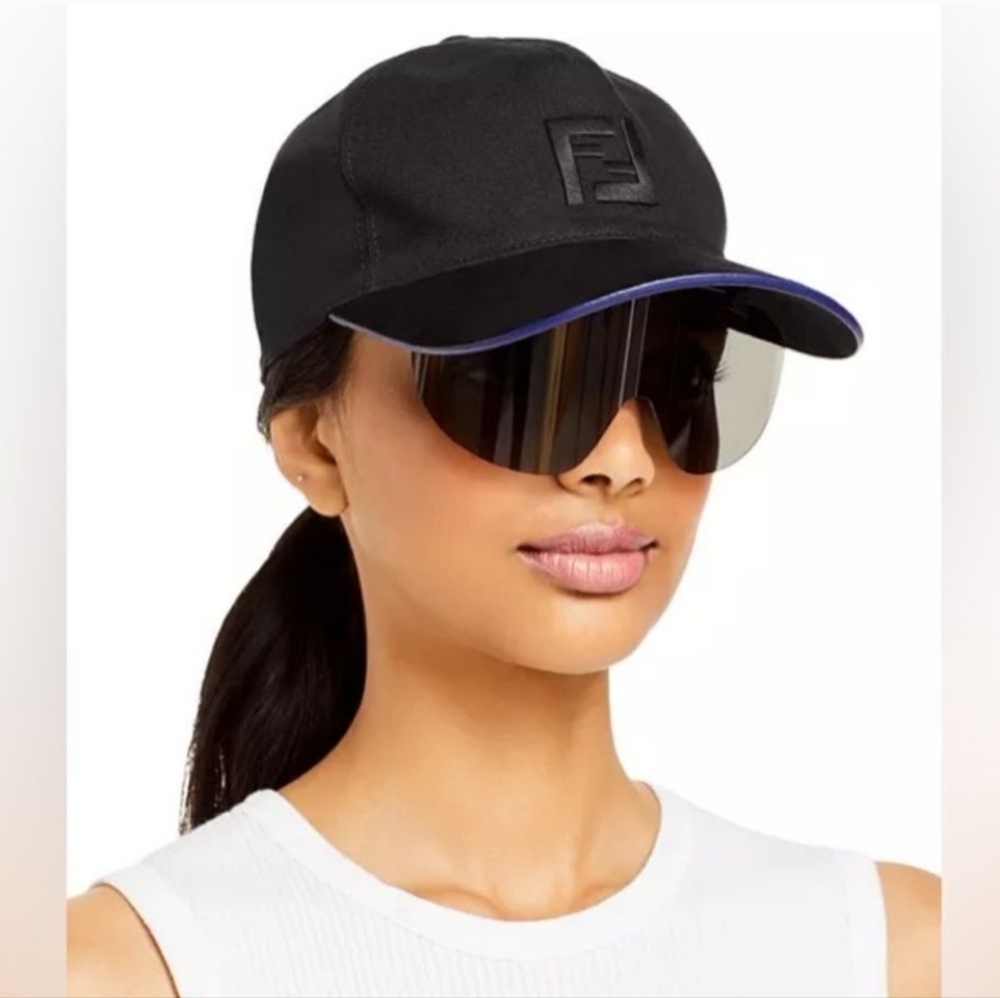 Fendi Black and Blue Visor Sunglasses